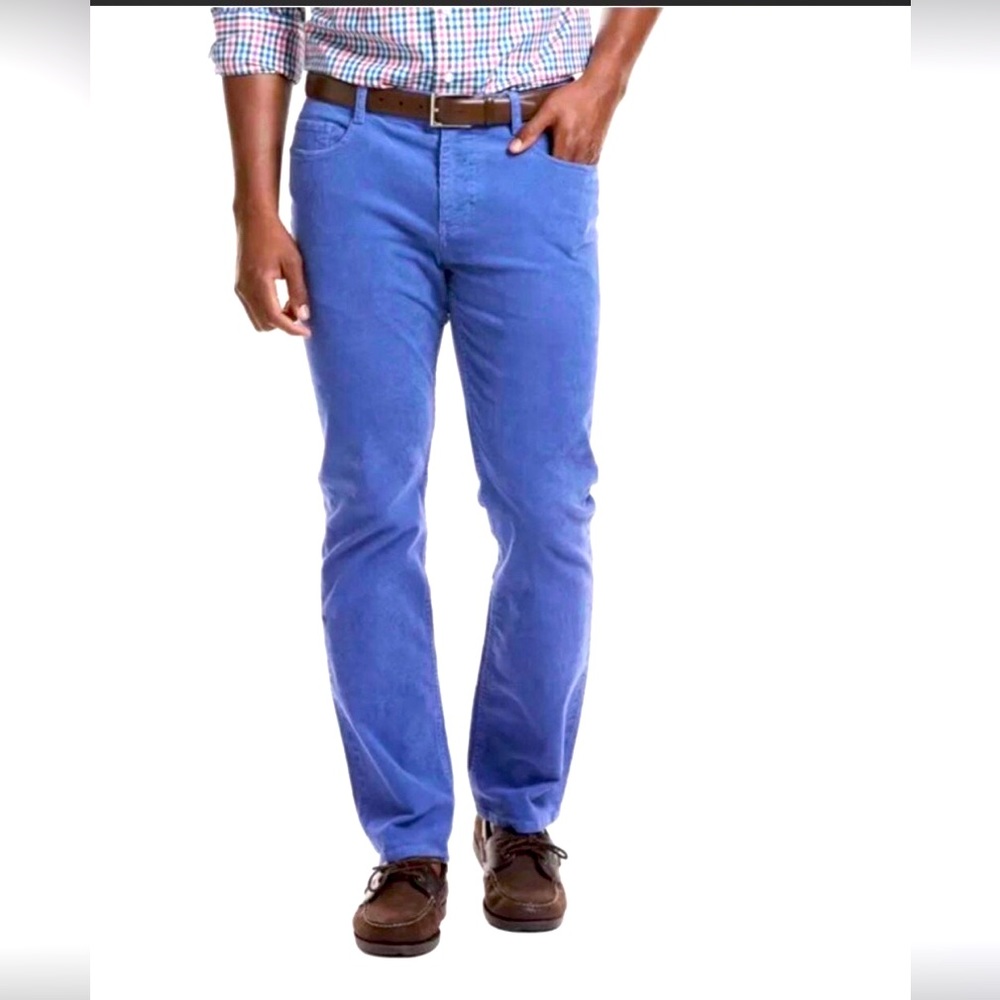 Vineyard Vines Corduroy Chino Pants Royal Blue Slim Fit Breaker Stretch Casual